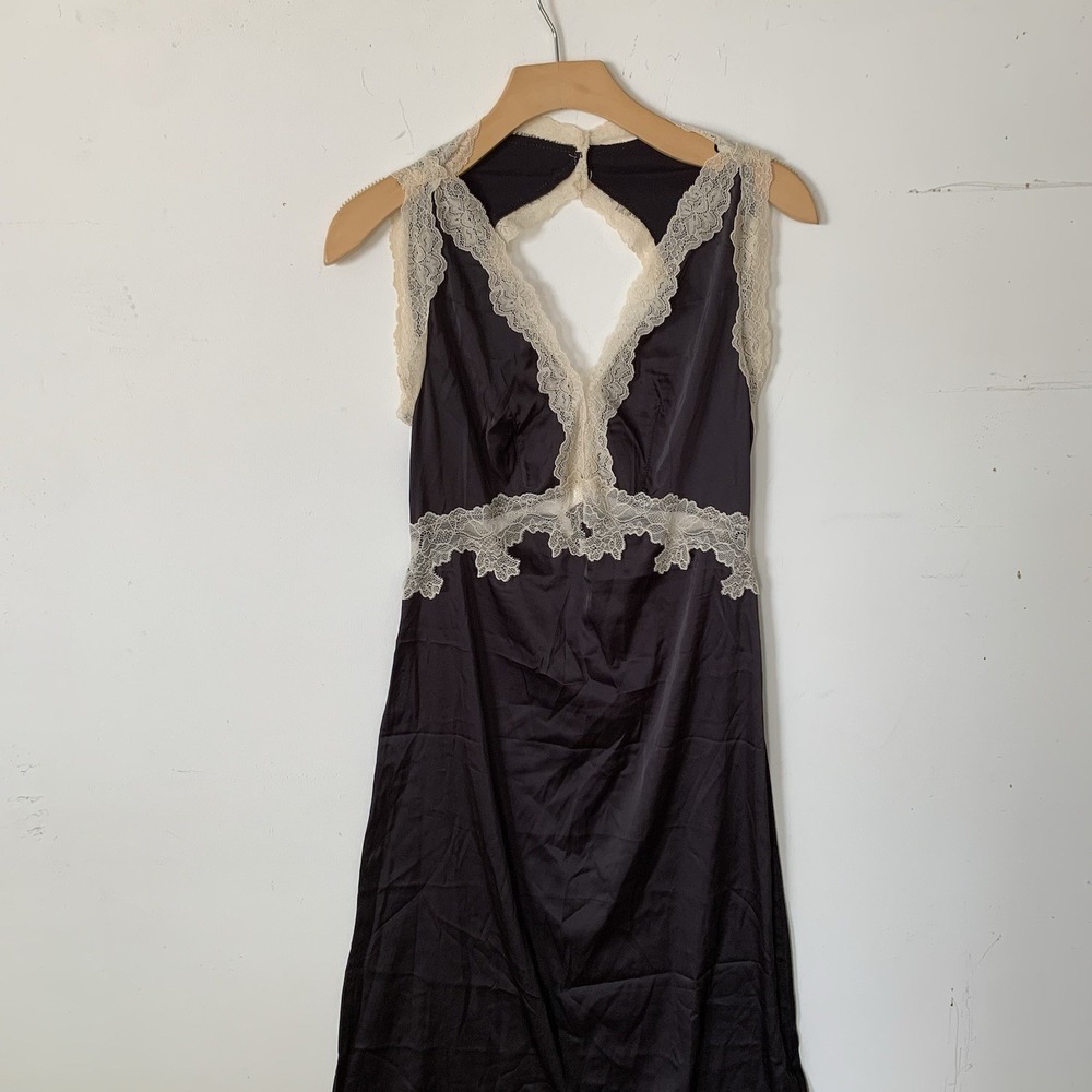 Y2K Rare Satin lace Trim slip dress - Picture 2 of 6